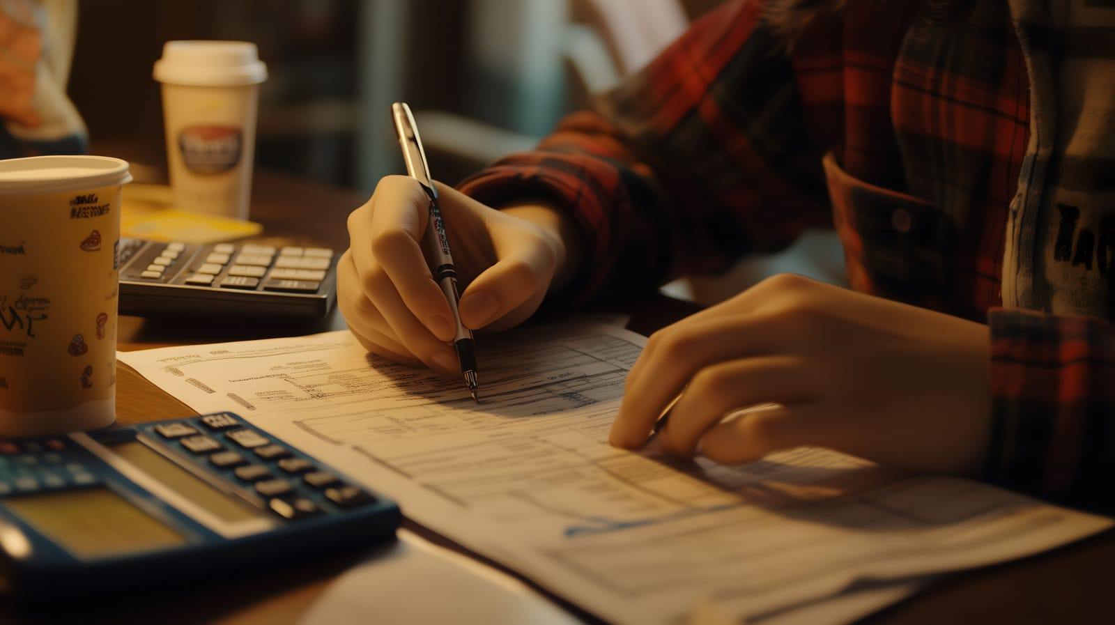 Restructuring the Company’s Debts and Obligations Image of a young accountant working late, using a pen and calculator to review the budget, featuring the 411 Corporate Law logo and highlighting 'Restructuring the Company’s Debts and Obligations,' aligning with the page's focus on financial restructuring strategies.